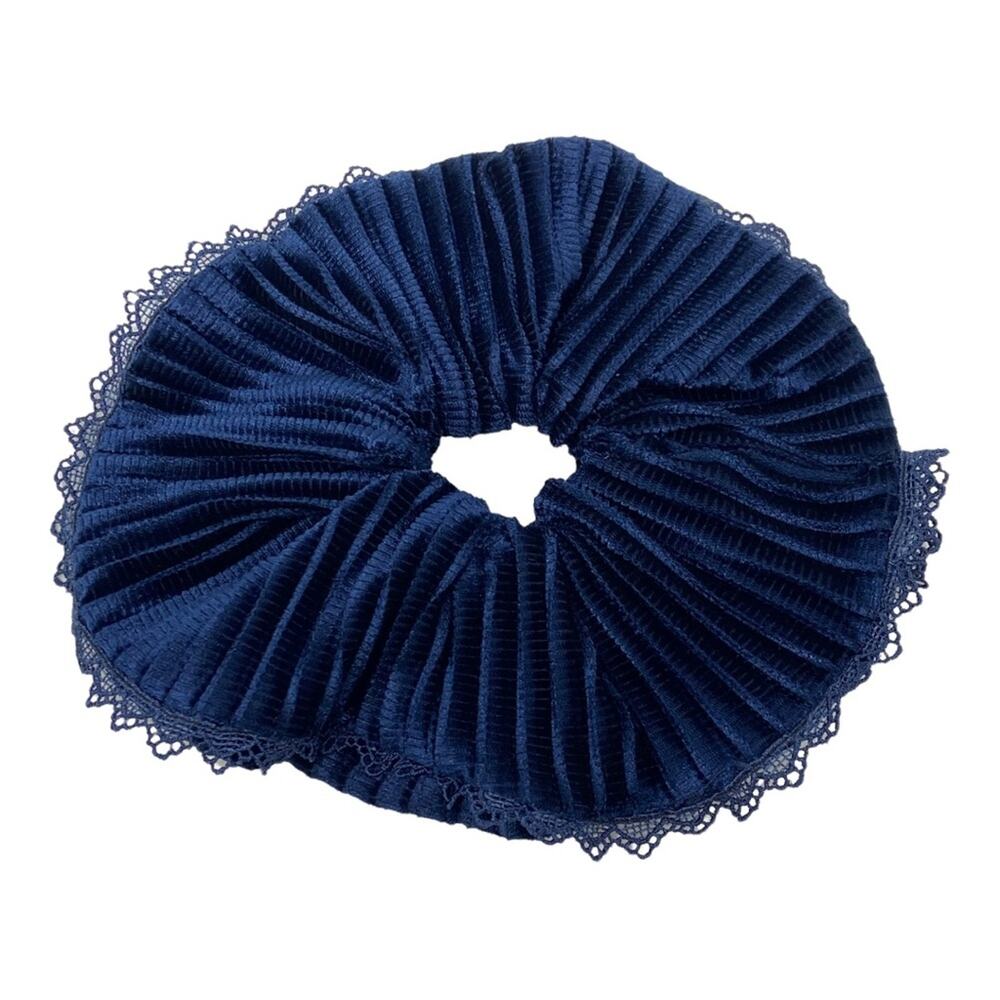 Tasha Oversized Velvet Scrunchie Dark Blue New Without Tags